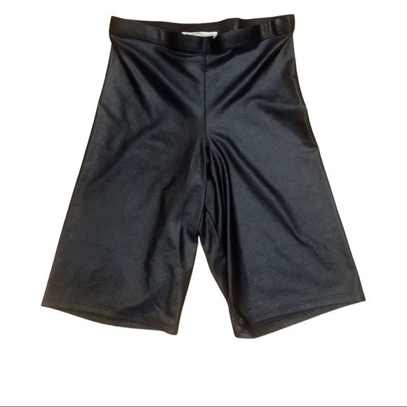 Black shiny bike shorts - Picture 1 of 2